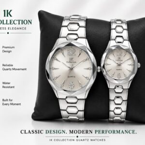 QUARTZ Silver Couple Watch