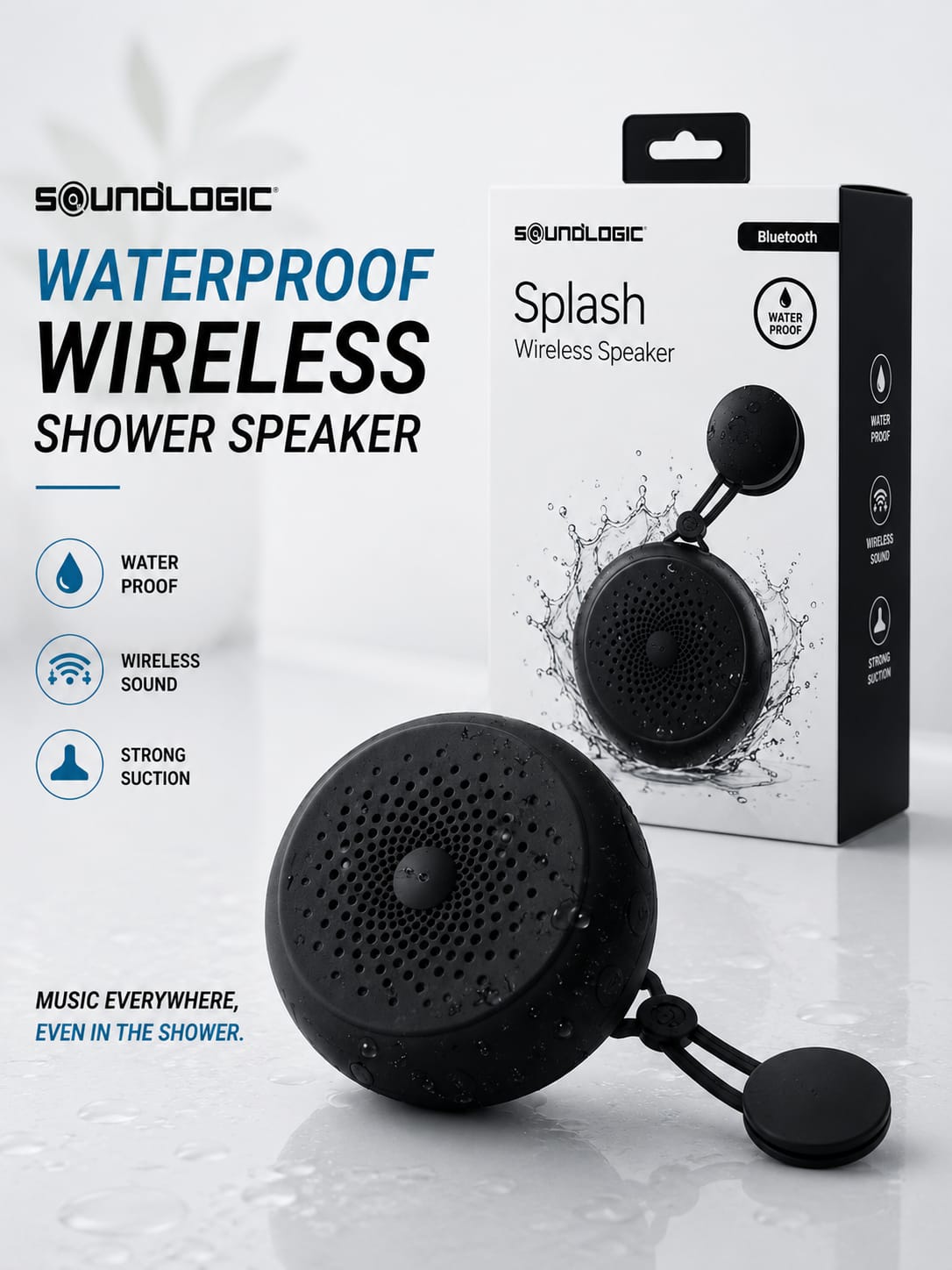 Waterproof Wireless Shower Speaker