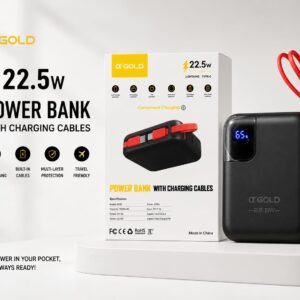 22.5W Power Bank with cables